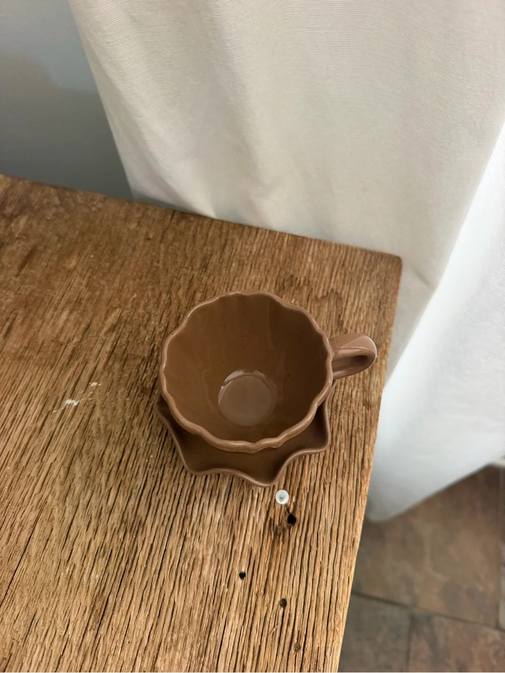 Brown Ceramic espresso Cup and Saucer Set - Home Kitchen HEARTH & HAND